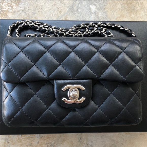 CHANEL Handbags - Chanel black leather mini flap cross body bag